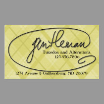 Tuxedo and Alterations Male Buisness Cards business cards