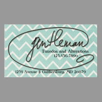 Tuxedo and Alterations Male Buisness Cards business cards