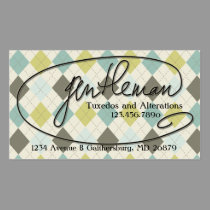 Tuxedo and Alterations Male Buisness Cards business cards