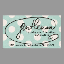 Tuxedo and Alterations Male Buisness Cards business cards