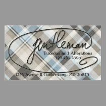 Tuxedo and Alterations Male Buisness Cards business cards