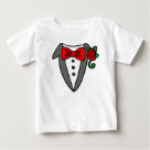 infant_tshirt - Funny tuxedo design is a cute gift for a ring bearer on a toddler or kids t-shirt.  Also adorable on a   for a little family member!   Can be on any style or size shirt, for the entire wedding party!