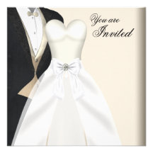 Tuxedo Ball Gown Black Tie Party Invitations