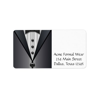 Tuxedo Black & White Address Labels