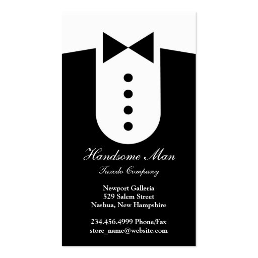 Tuxedo Business Card (front side)