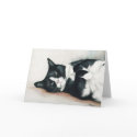 "Tuxedo Cat" Art Greeting Card