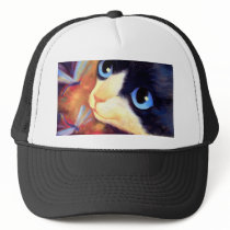 Tuxedo Cat Art - Multi hats by JUDERM Tuxedo Cat Art - Multi hats
