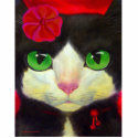 Tuxedo Cat Art Painting Whimsical Feline photo sculptures