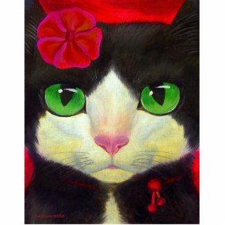 Tuxedo Cat Art Painting Whimsical Feline photosculpture