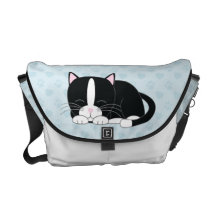 Tuxedo Cat {blue} Commuter Bags