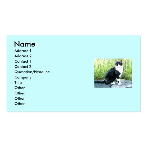 Tuxedo Cat Business Cards (front side)