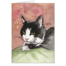 Tuxedo Cat Card