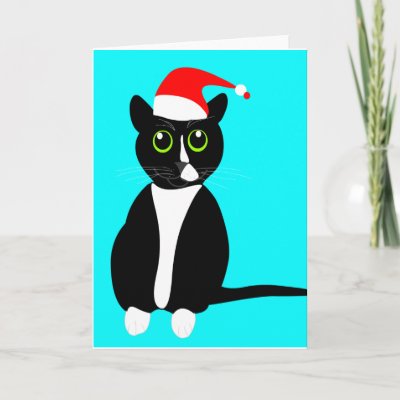 Dogs Tuxedo on Greeting Card  Christmas Greeting Card Featuring Lance The Tuxedo Cat