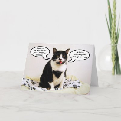 Tuxedo Cat Christmas Humor Card