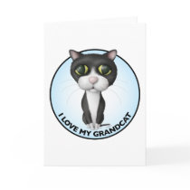Tuxedo Cat - I Love My Grandcat Card