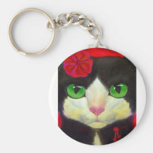 TUXEDO CAT KEYCHAIN