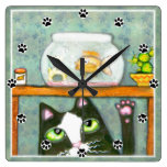 Tuxedo Cat Lover Wall Clock