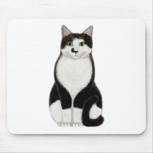 Tuxedo Cat Mouse Pad