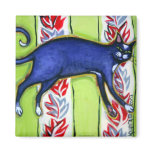 Tuxedo Cat on a Cushion Magnet