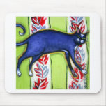 Tuxedo Cat on a Cushion Mouse Pad