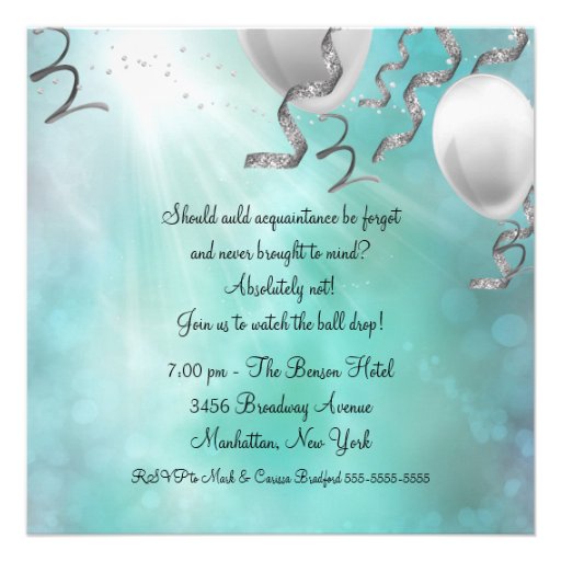 Tuxedo Champagne Confetti New Years Eve Party Personalized Announcement