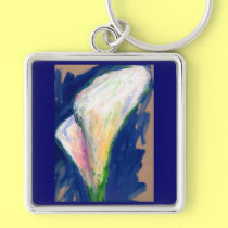 Tuxedo Cuff Lily Flowers Painting Art Keychain keychains