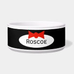 Tuxedo Dapper Boy Bow Tie Personalized Dog Water Bowls