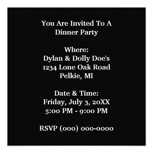 Tuxedo Invitation Dinner Party Formal Pre-Prom