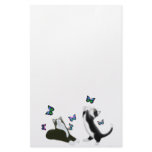 Tuxedo Kittens with Butterflies Stationery