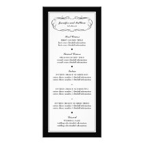 Tuxedo Menu in Black and White rack cards