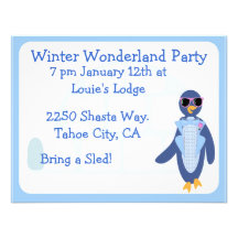 Tuxedo Penguin Winter Party Announcement