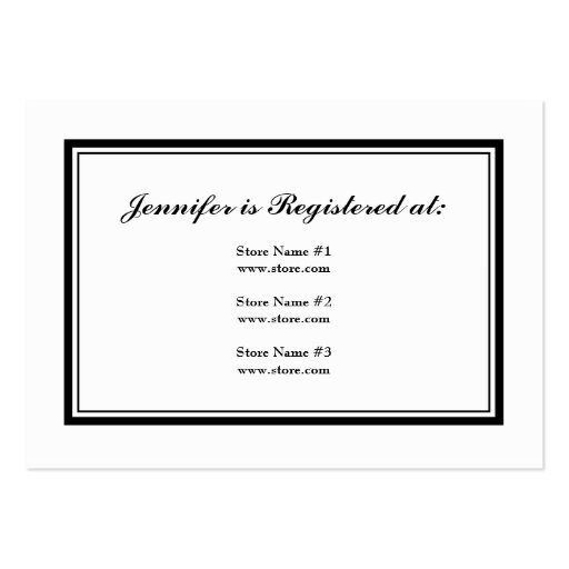 Tuxedo Registry Card in Black and White Business Card Templates (front side)