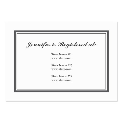 Tuxedo Registry Card in Gray Business Card Template (front side)