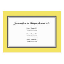 Tuxedo Registry Card in Yellow and Gray Business Card Templates