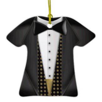 Tuxedo T shirt ornament for the groom ornament