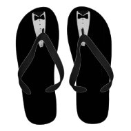 Tuxedo Tux Black White Formal Flip-Flops