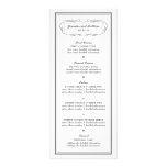 Tuxedo Wedding Menu in Charcoal Gray Rack Card