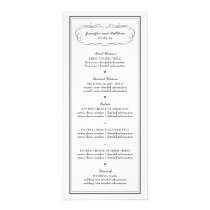 Tuxedo Wedding Menu in Charcoal Gray rack cards