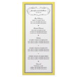 Tuxedo Wedding Menu in Yellow and Gray Full Color Rack Card