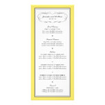 Tuxedo Wedding Menu in Yellow and Gray Full Color Rack Card
