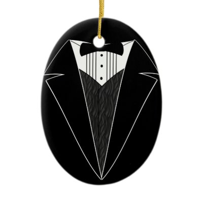 Tuxedo Wedding Personalized Christmas Ornament by cutencomfy
