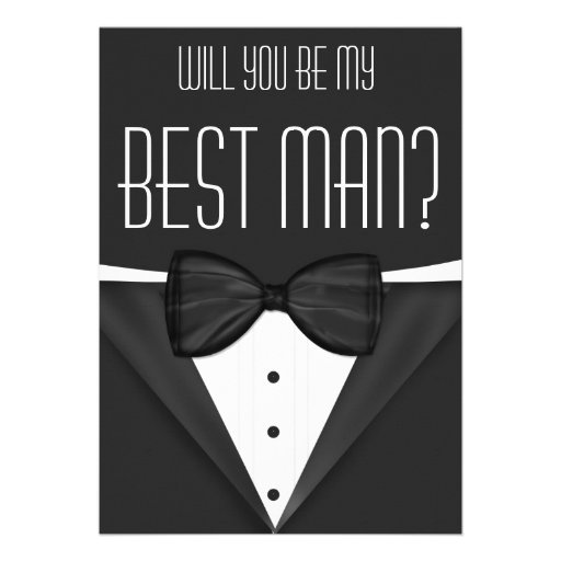 Tuxedo Will You Be My Best Man Wedding Invites
