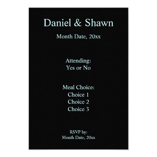 Tuxedos RSVP Personalized Announcements