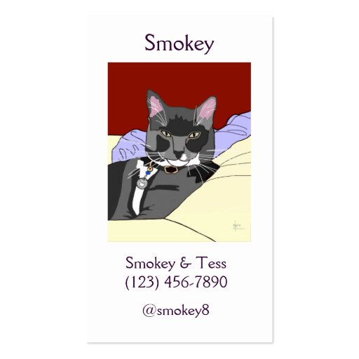 Tuxie Cat Business Cards (front side)
