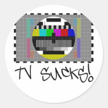 TV Sucks by Chillee WIlson Round Stickers