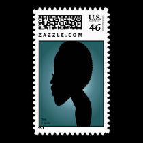 TWA (Teeny Weeny Afro) in Teal postage