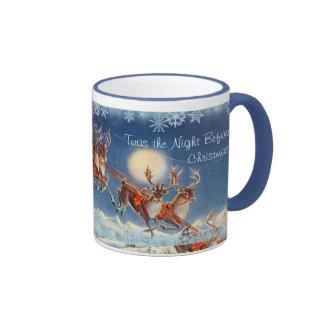 'Twas the NIGHT BEFORE CHRISTMAS by SHARON SHARPE Ringer Coffee Mug