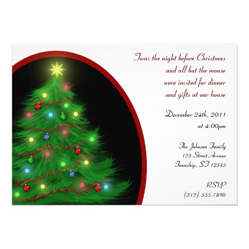"Twas the Night" Christmas (Eve) Tree Invitations