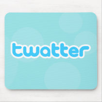 Twatter logo mousepads by Eggborne Twatter logo mousepads