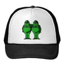Tweedle Dee and Tweedle Dum Inked Green Fill Mesh Hat